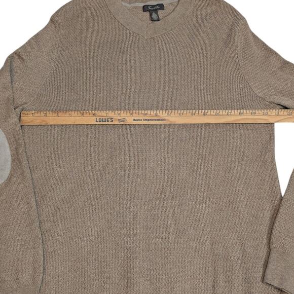 Tasso Elba Cashmere Blend Sweater With Elbow Patches Large Tan - Picture 6 of 7